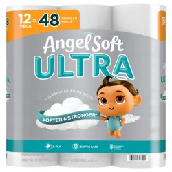 Angel Soft Ultra Toilet Paper, 12 Mega Rolls
