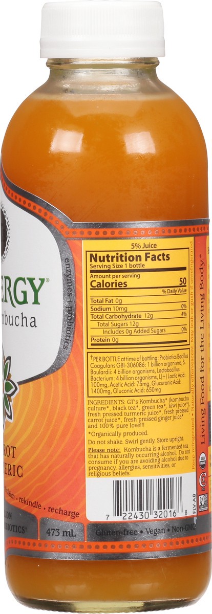 slide 8 of 9, GT's Enlightened Synergy Tantric Turmeric Kombucha, 16 fl oz