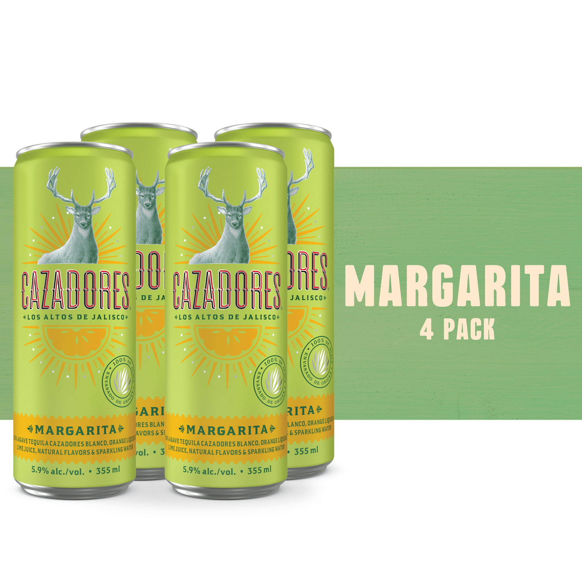 slide 5 of 5, Cazadores Margarita 4Pk, 355 ml