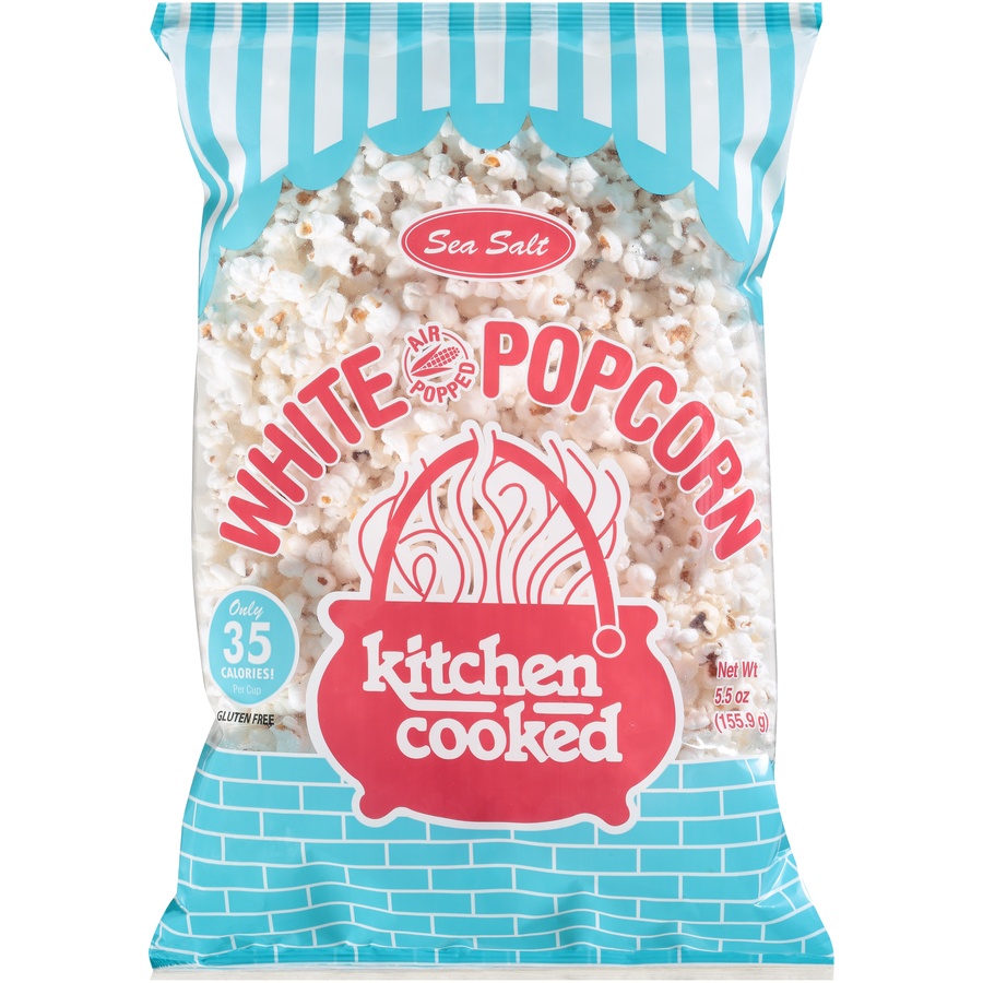 slide 1 of 6, Kitchen Cooked Sea Salt White Popcorn 5.5 Oz. Bag, 1 ct