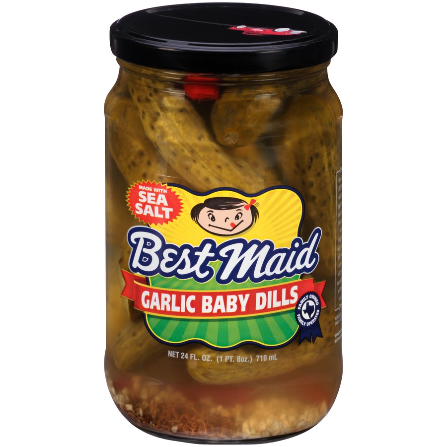 slide 1 of 6, Best Maid Garlic Baby Dills Pickles, 24 fl oz