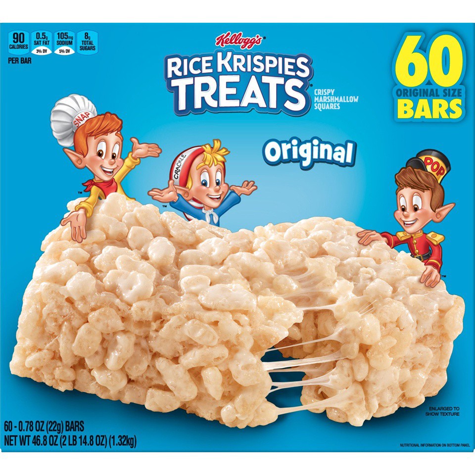 slide 5 of 7, Rice Krispies Treats Kellogg's Rice Krispies Treats Crispy Marshmallow Squares, Original, 46.8 oz, 60 Count, 46.80 oz