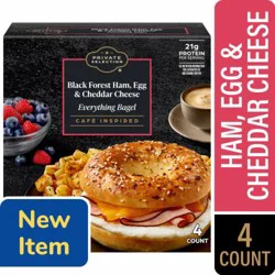 Private Selection® Black Forest Ham Egg and Cheddar Cheese Everything Bagel Breakfast Sandwich