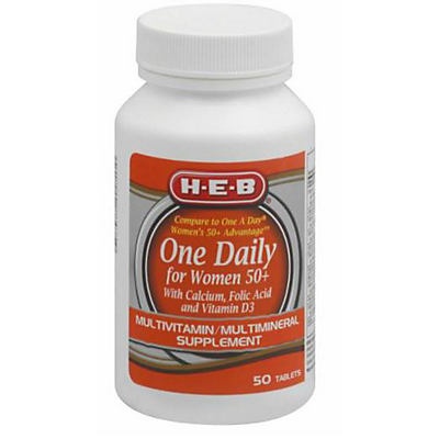 slide 1 of 1, H-E-B One Daily 50+ Advanced Women's Multivitamin, 50 ct