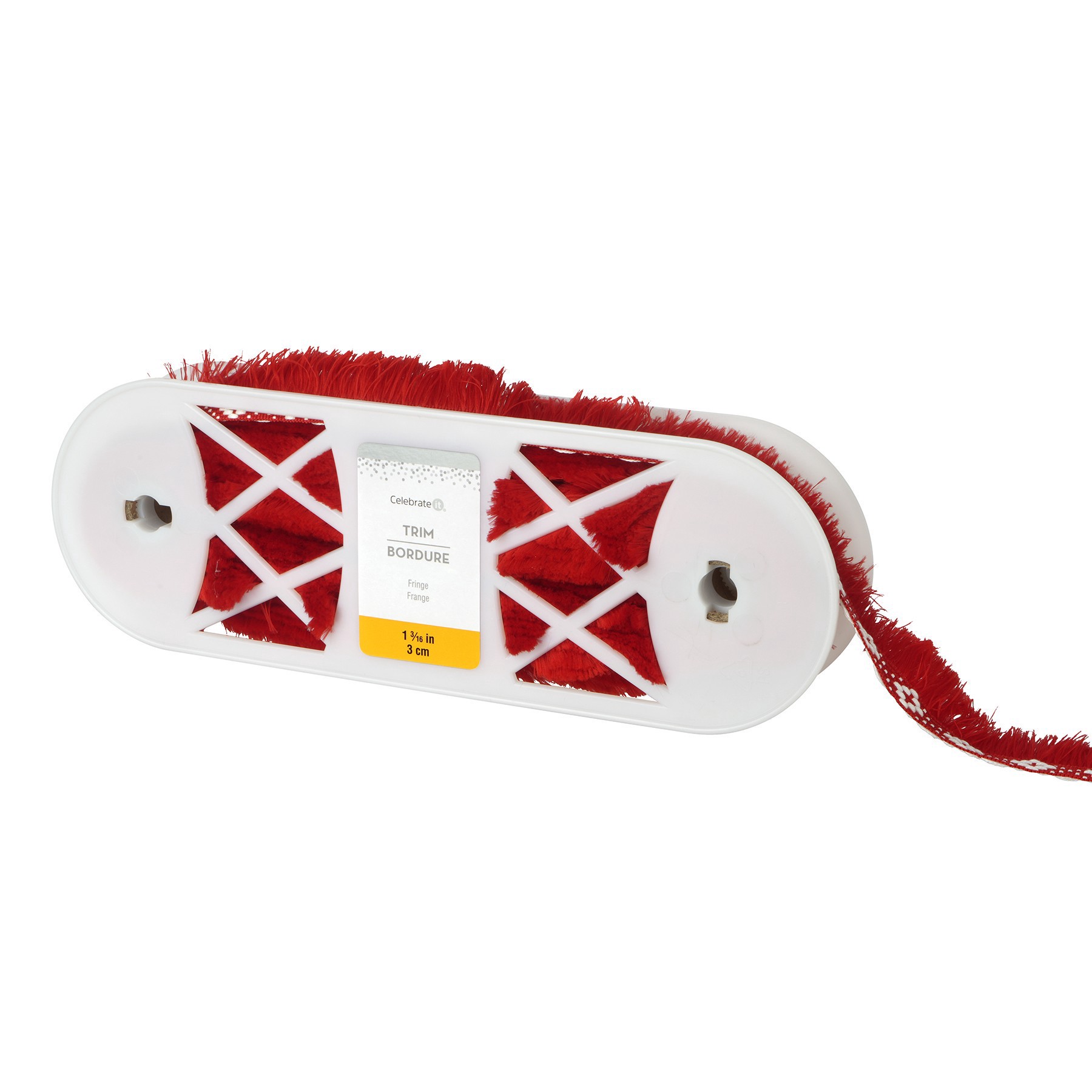 slide 2 of 3, 1 3/16" Diamond Jacquard Fringe Trim By Celebrate It, 