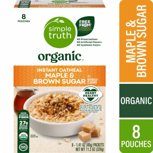 slide 1 of 1, Simple Truth Organic® Maple and Brown Sugar Instant Oatmeal, 10 ct, 10 ct