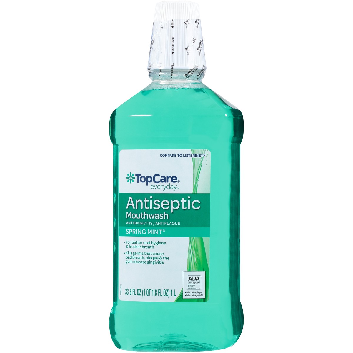 slide 9 of 11, TopCare Antiseptic Mouthwash Antigingivitis / Antiplaque, Spring Mint, 33.8 fl oz