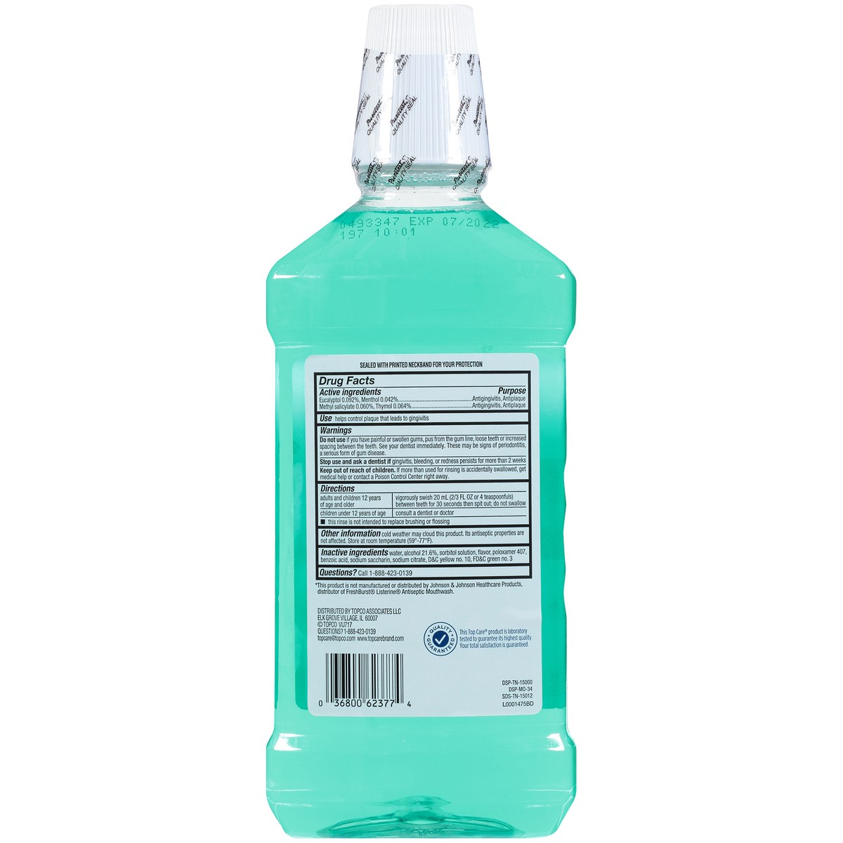 slide 3 of 11, TopCare Antiseptic Mouthwash Antigingivitis / Antiplaque, Spring Mint, 33.8 fl oz