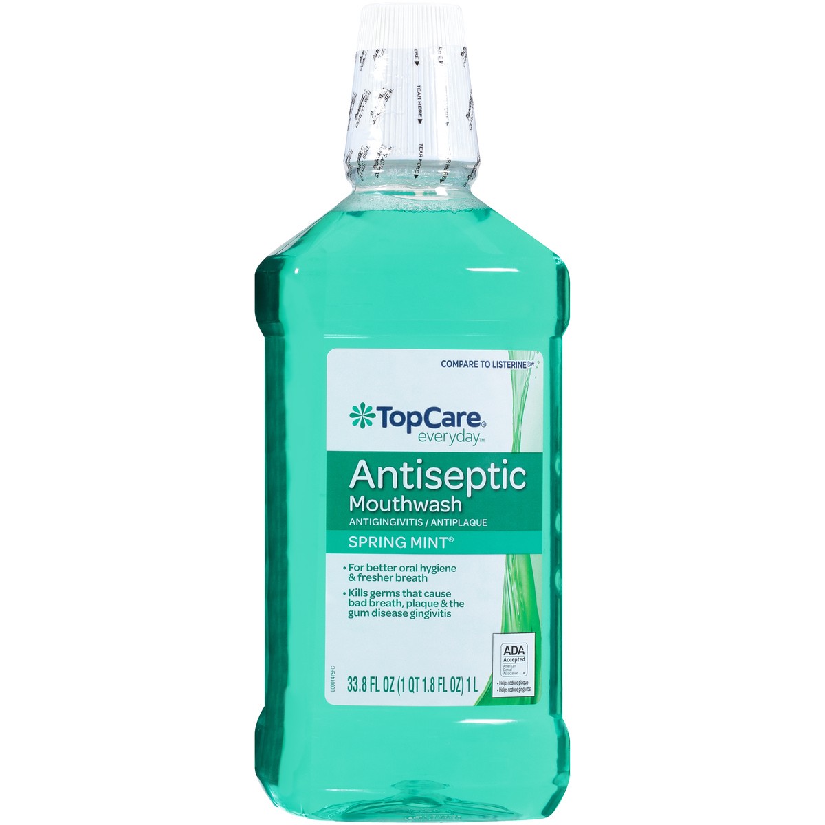 slide 2 of 11, TopCare Antiseptic Mouthwash Antigingivitis / Antiplaque, Spring Mint, 33.8 fl oz