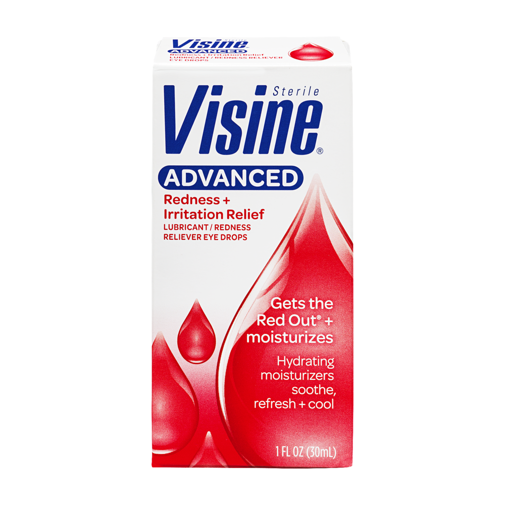 slide 1 of 1, Visine Advanced Redness & Irritation Relief Eye Drops, 1 oz