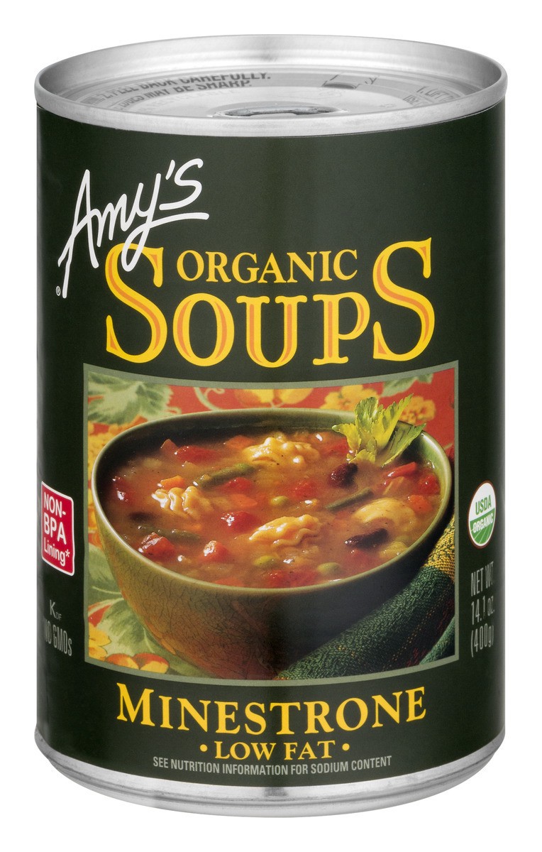 slide 1 of 8, Amy's Kitchen Minestrone Soup, 14.1 oz