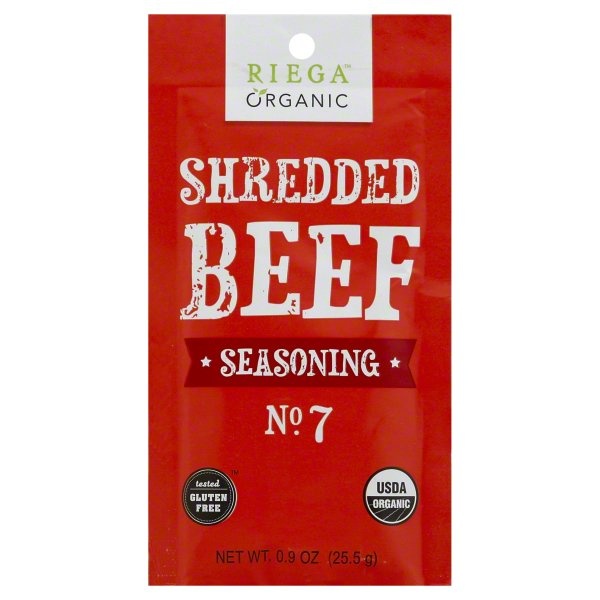 slide 1 of 1, Riega Seasoning Mix Shred Beef Organic, 0.9 oz
