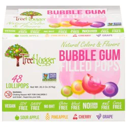 Tree Hugger Bubble Gum Assorted Filled Pops Wrapper 48 ea