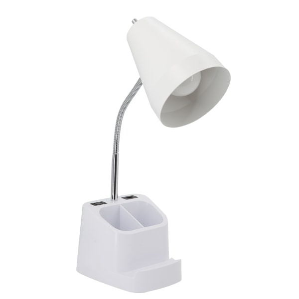 slide 1 of 2, Realspace Lusina Led Organizer Desk Lamp With Usb, 18''H, White, 1 ct