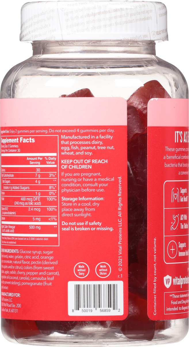 slide 5 of 9, Vital Proteins Apple Apple Cider Vinegar Gummies 60 ea, 60 ct