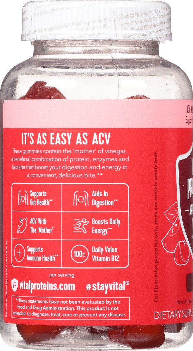 slide 7 of 9, Vital Proteins Apple Apple Cider Vinegar Gummies 60 ea, 60 ct