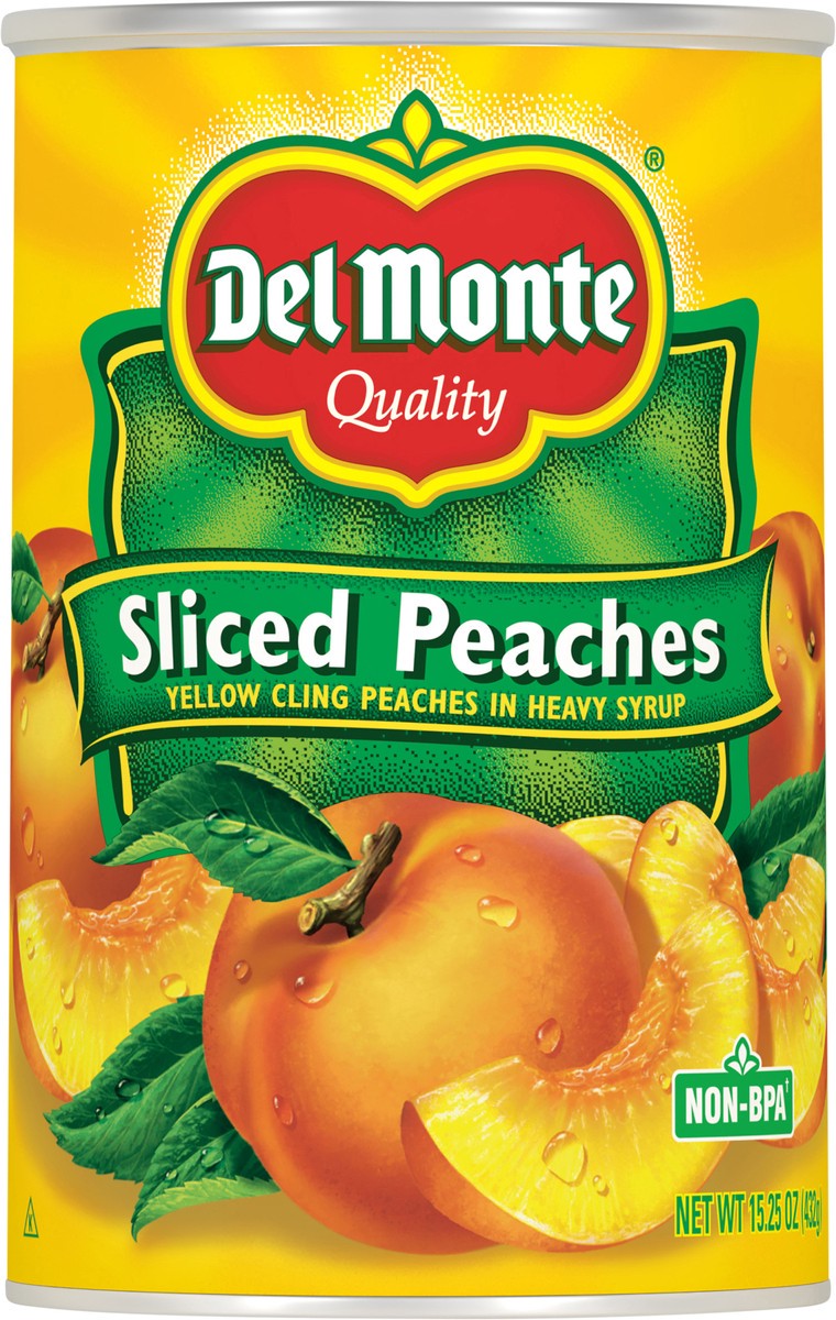 slide 11 of 12, Del Monte Yellow Cling Sliced Peaches in Heavy Syrup, 15.25 oz Can, 15.25 oz