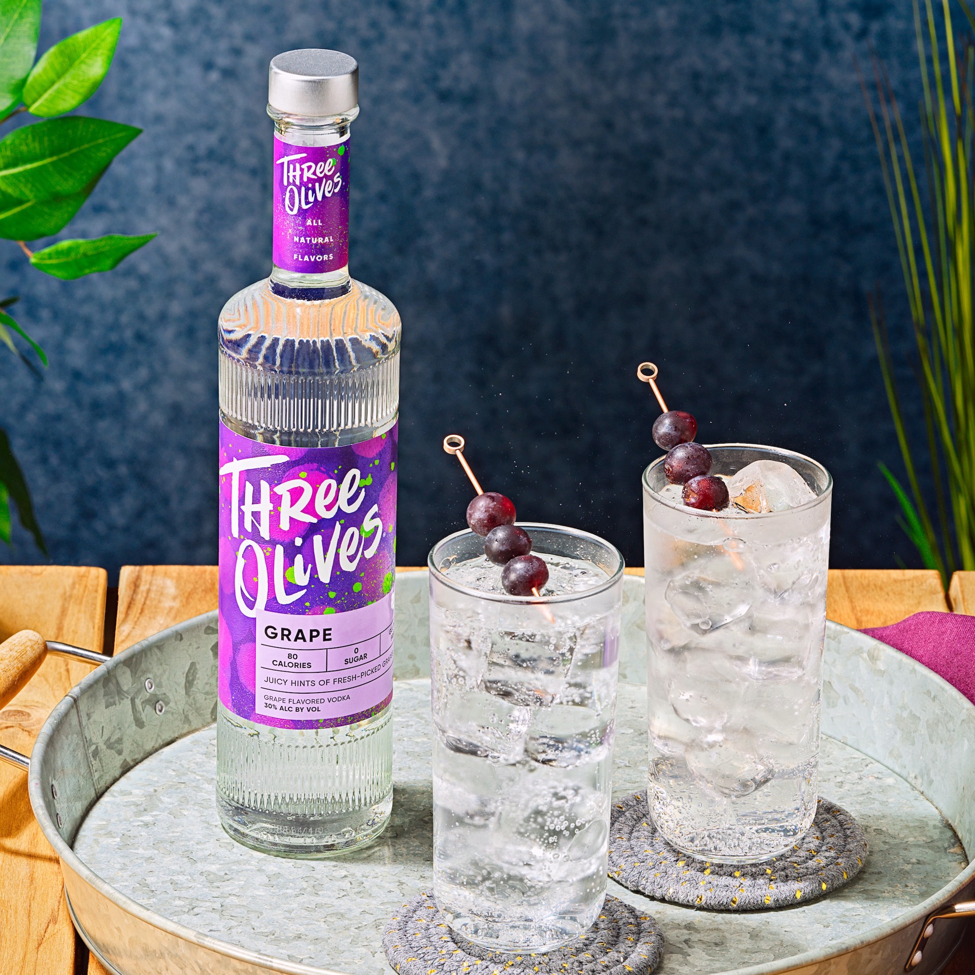 slide 8 of 10, Three Olives Vodka Grape 60 Proof (50 ml), 50 ml