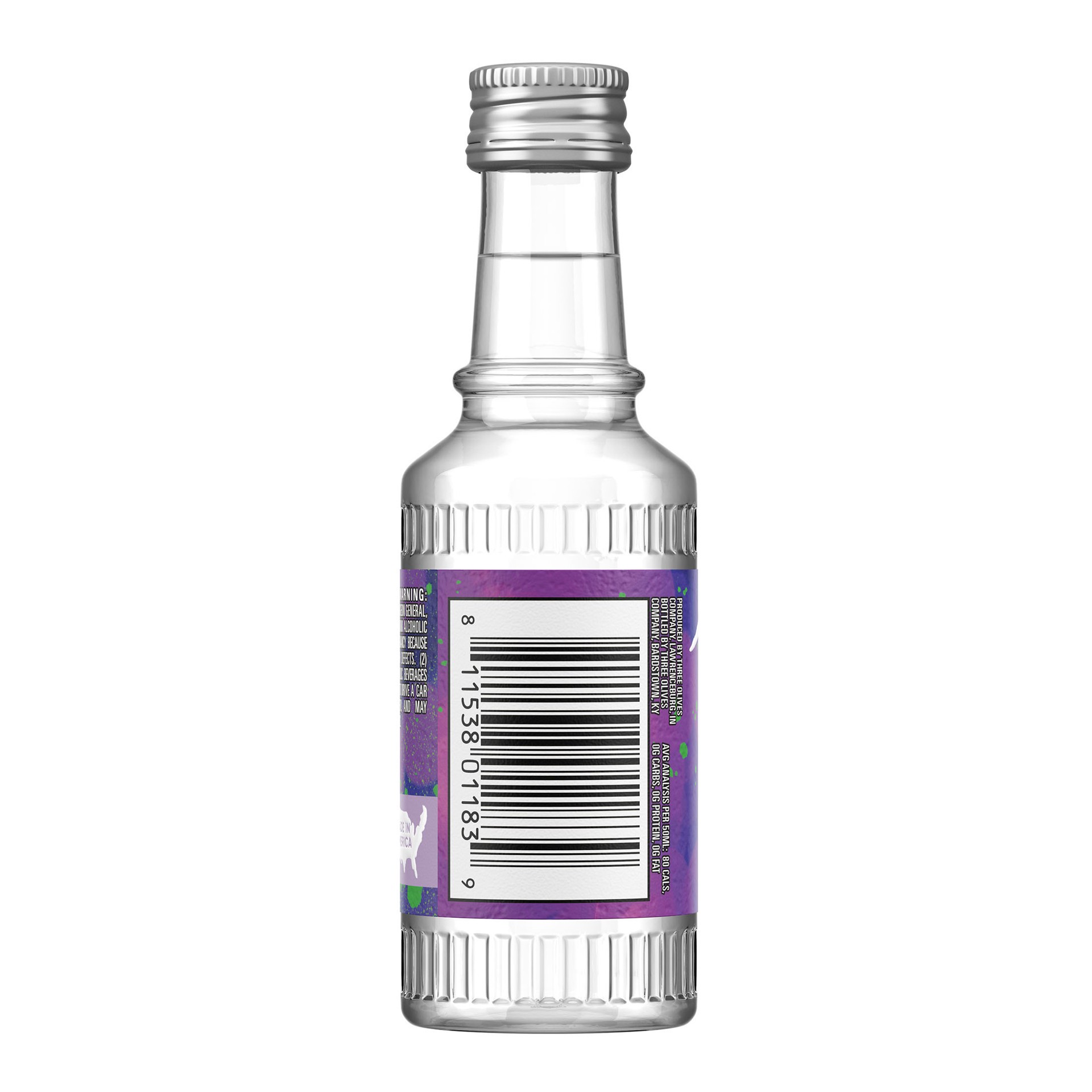 slide 5 of 10, Three Olives Vodka Grape 60 Proof (50 ml), 50 ml