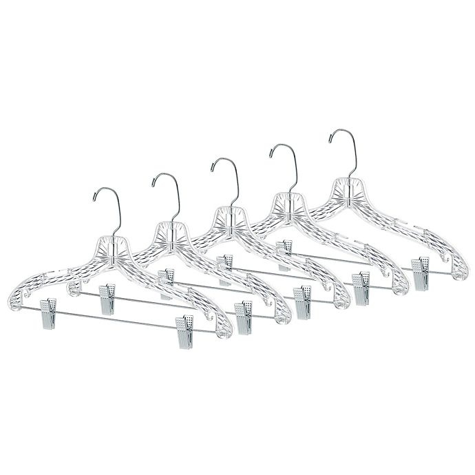 slide 1 of 1, Simply Essential Crystal Cut Suit Hangers with Clips, 5 ct