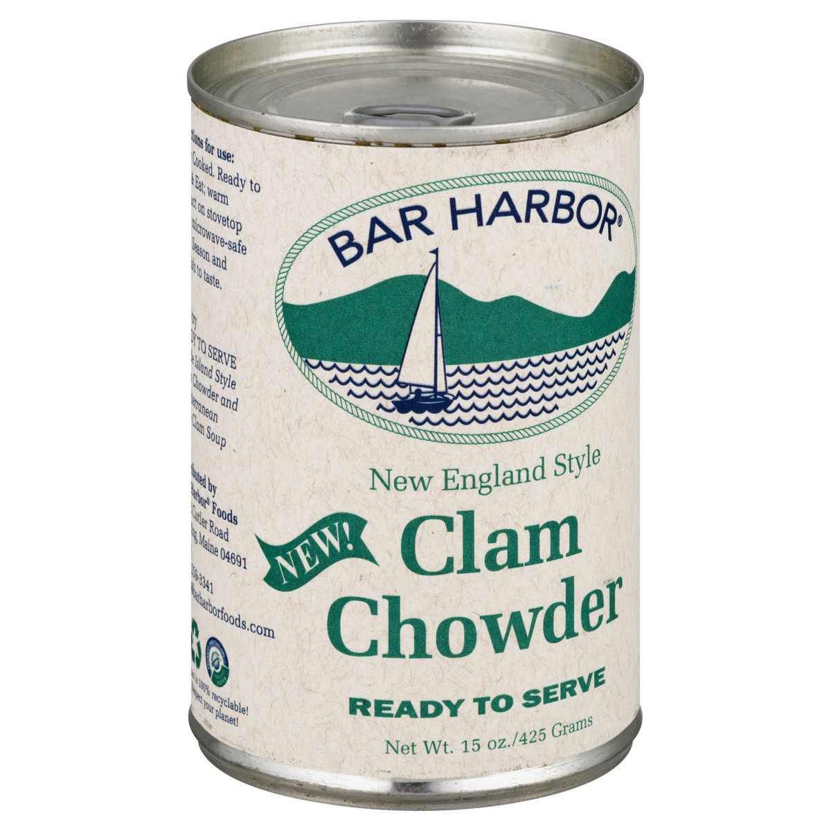 slide 2 of 9, Bar Harbor All Natural New England Style Clam Chowder 15 oz, 15 oz