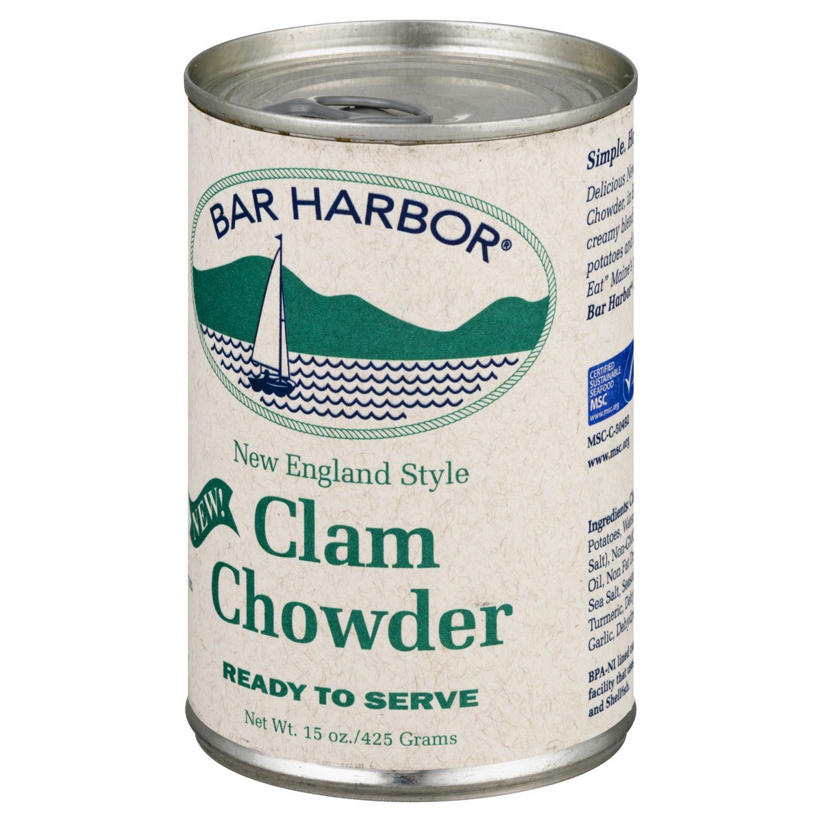 slide 3 of 9, Bar Harbor All Natural New England Style Clam Chowder 15 oz, 15 oz