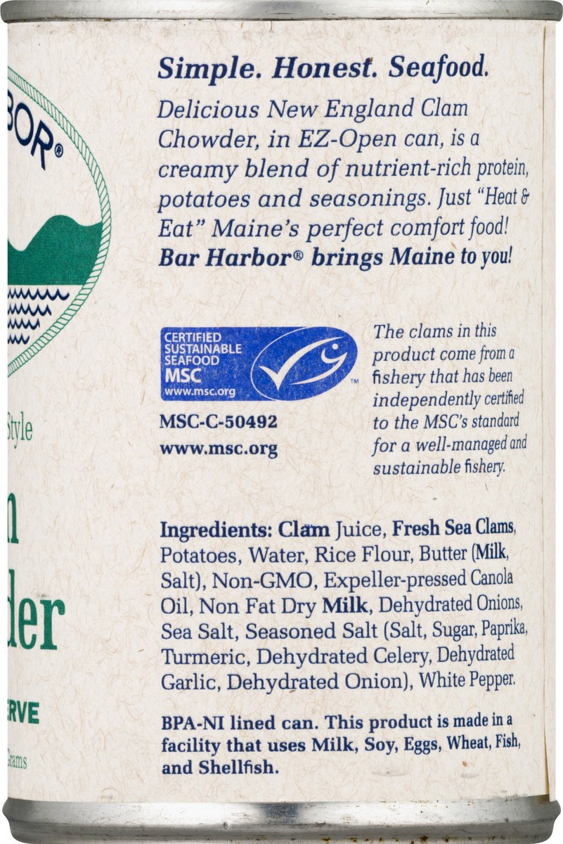 slide 8 of 9, Bar Harbor All Natural New England Style Clam Chowder 15 oz, 15 oz