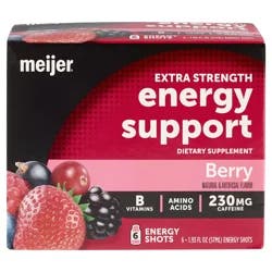 Meijer Energy Support Shots Extra Strength Berry - 6 ct