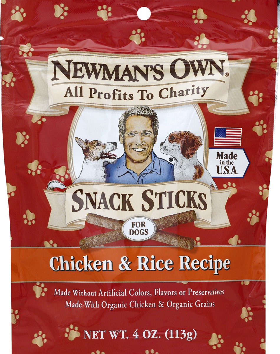 slide 5 of 6, Newman's Own Chicken & Rice Snack Sticks Treat, 4 oz