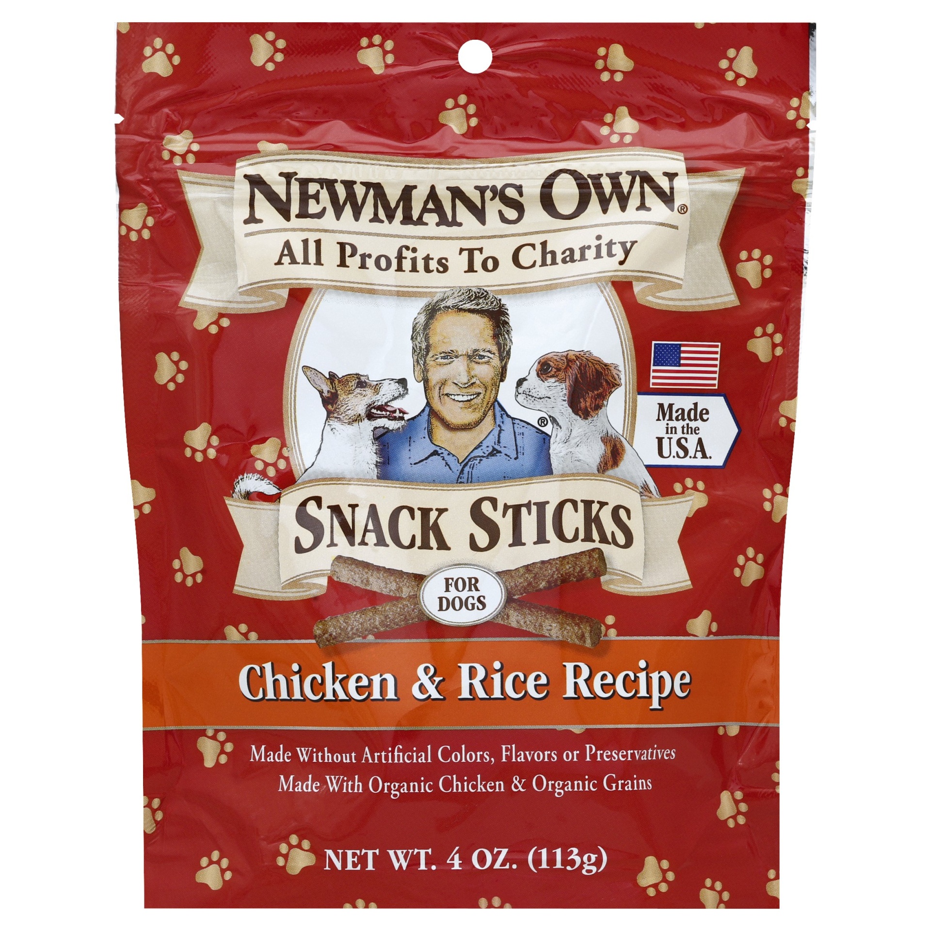 slide 1 of 6, Newman's Own Chicken & Rice Snack Sticks Treat, 4 oz