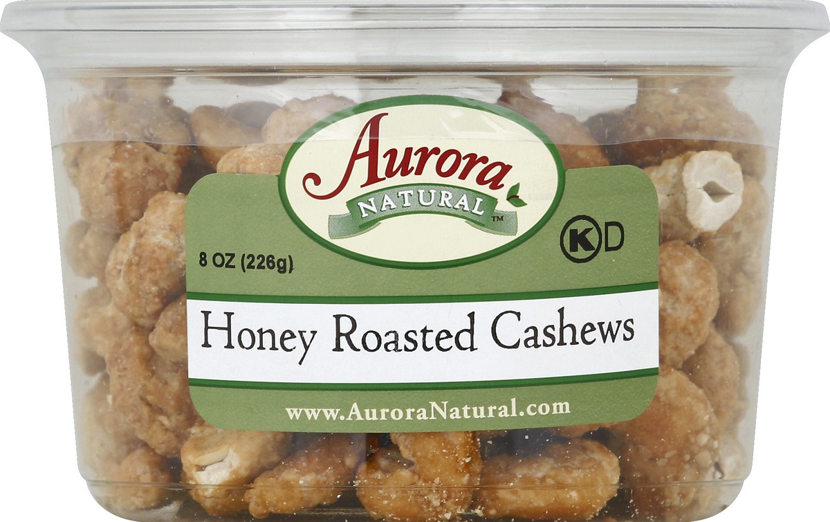 slide 3 of 3, Aurora Natural Honey Roasted Cashew, 8 oz