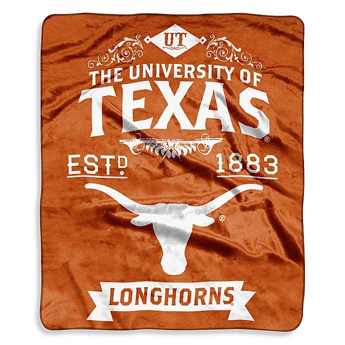 slide 1 of 1, NCAA University of Texas Raschel Throw Blanket, 1 ct