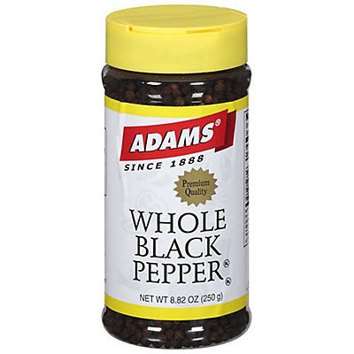 slide 1 of 1, Adams Whole Black Pepper, 8.82 oz