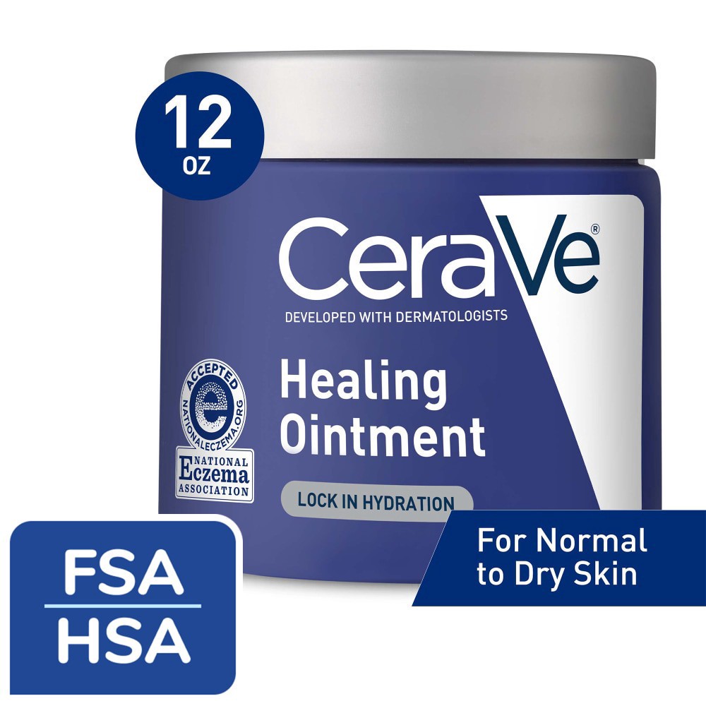 slide 4 of 5, CeraVe Petrolatum Skin Protectant Healing Ointment, 12 oz