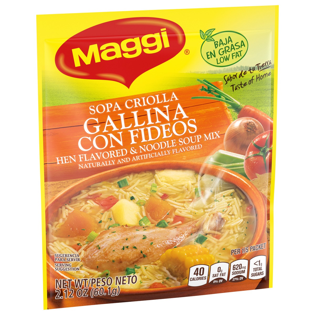 slide 2 of 9, Maggi Hen Flavored & Noodle Soup Mix, 2.12 oz