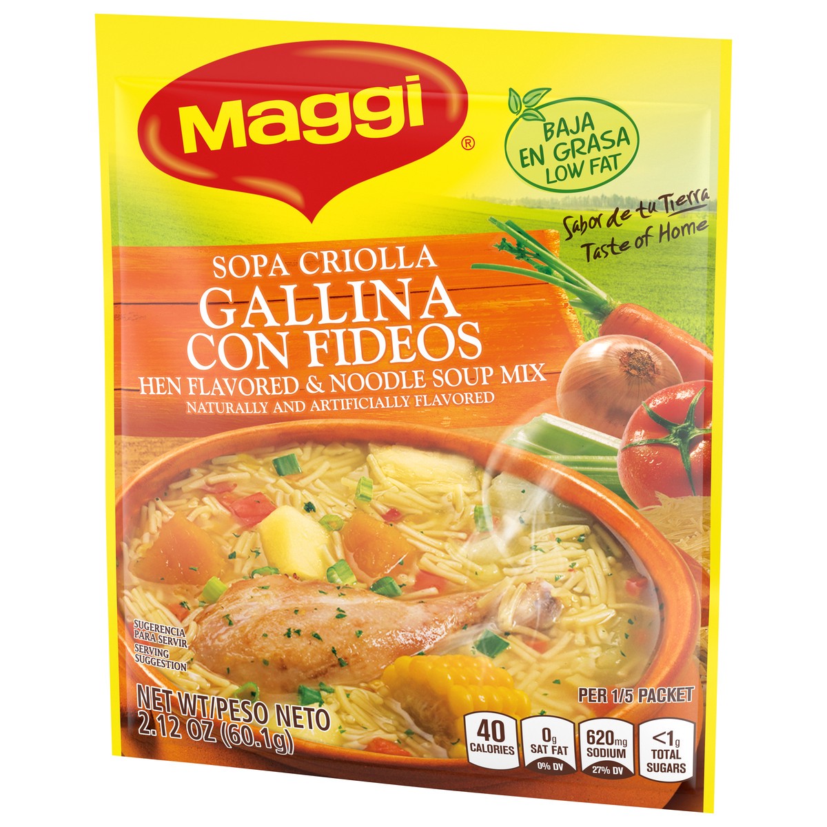 slide 3 of 9, Maggi Hen Flavored & Noodle Soup Mix, 2.12 oz
