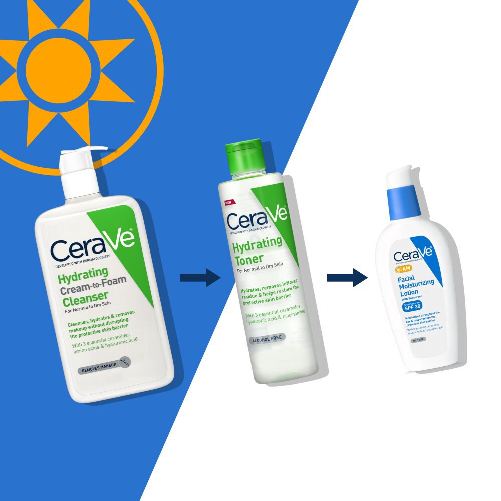 slide 2 of 5, CeraVe Hydrating Cream-to-Foam Makeup Remover Face Wash Cleanser, 16 fl oz