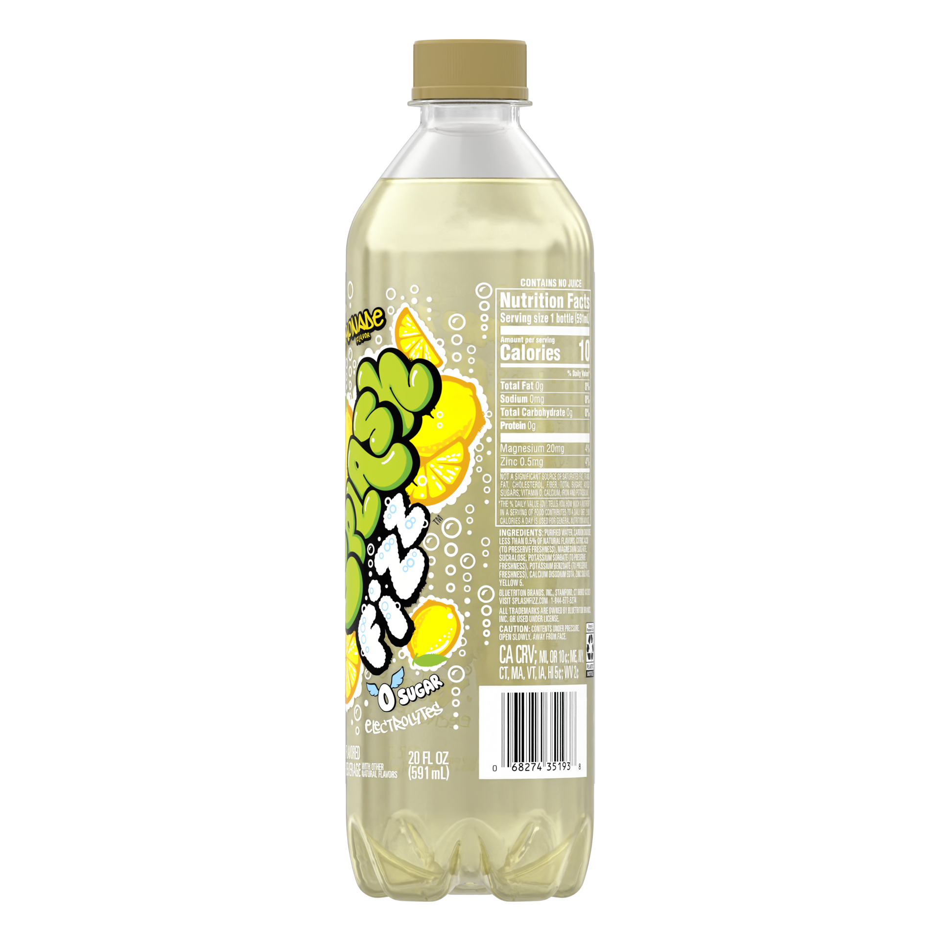 slide 2 of 4, Splash Fizz, Lemonade Flavor Sparkling Water Beverage- 20 oz, 20 oz