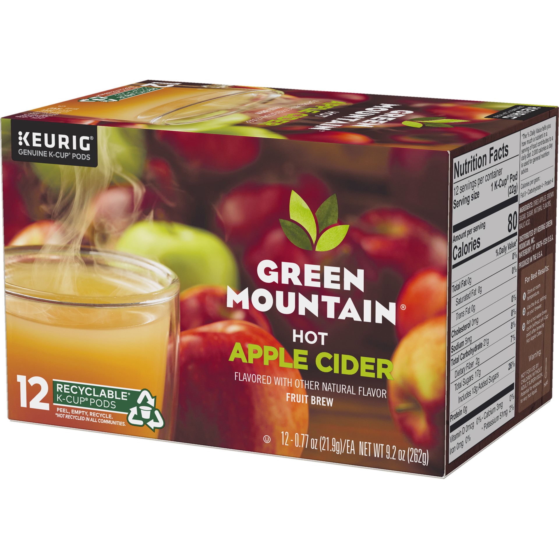 slide 4 of 4, Green Mountain Coffee Green Mountain Naturals Hot Apple Cider, Keurig Single-Serve K-Cup Pods - 12 ct, 12 ct