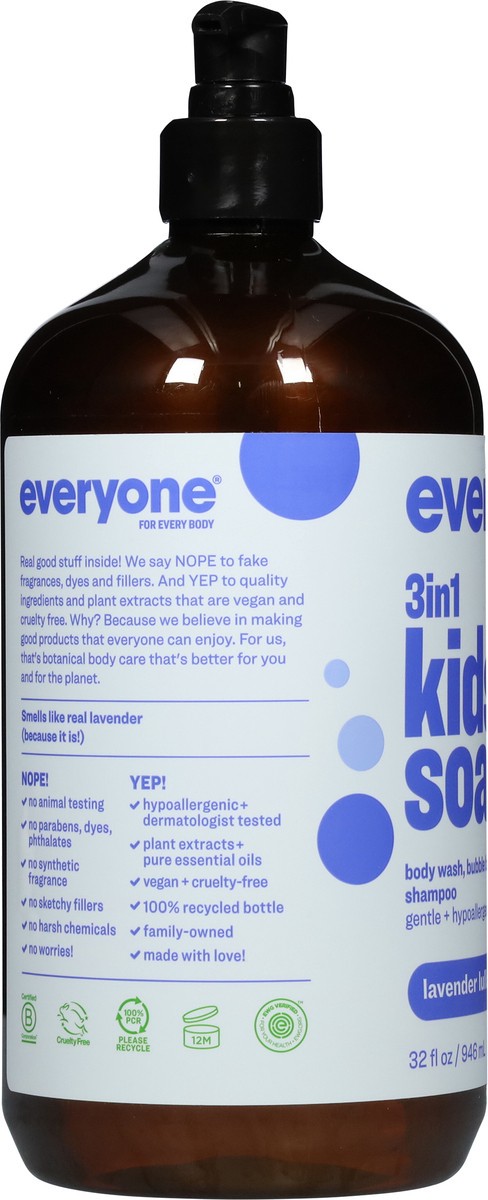 slide 4 of 9, Everyone 3 in 1 Lavender Lullaby Kids Soap 32 fl oz, 32 fl oz