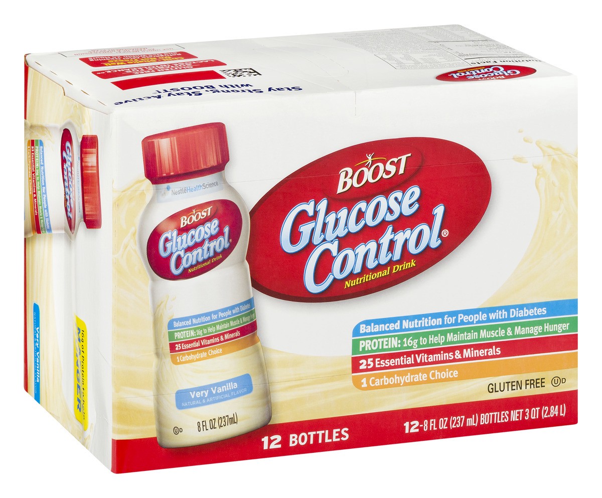 slide 9 of 9, Boost Glucose Control Ready to Drink Nutritional Drink, Very Vanilla, 12 - 8 FL OZ Cartons, 12 ct