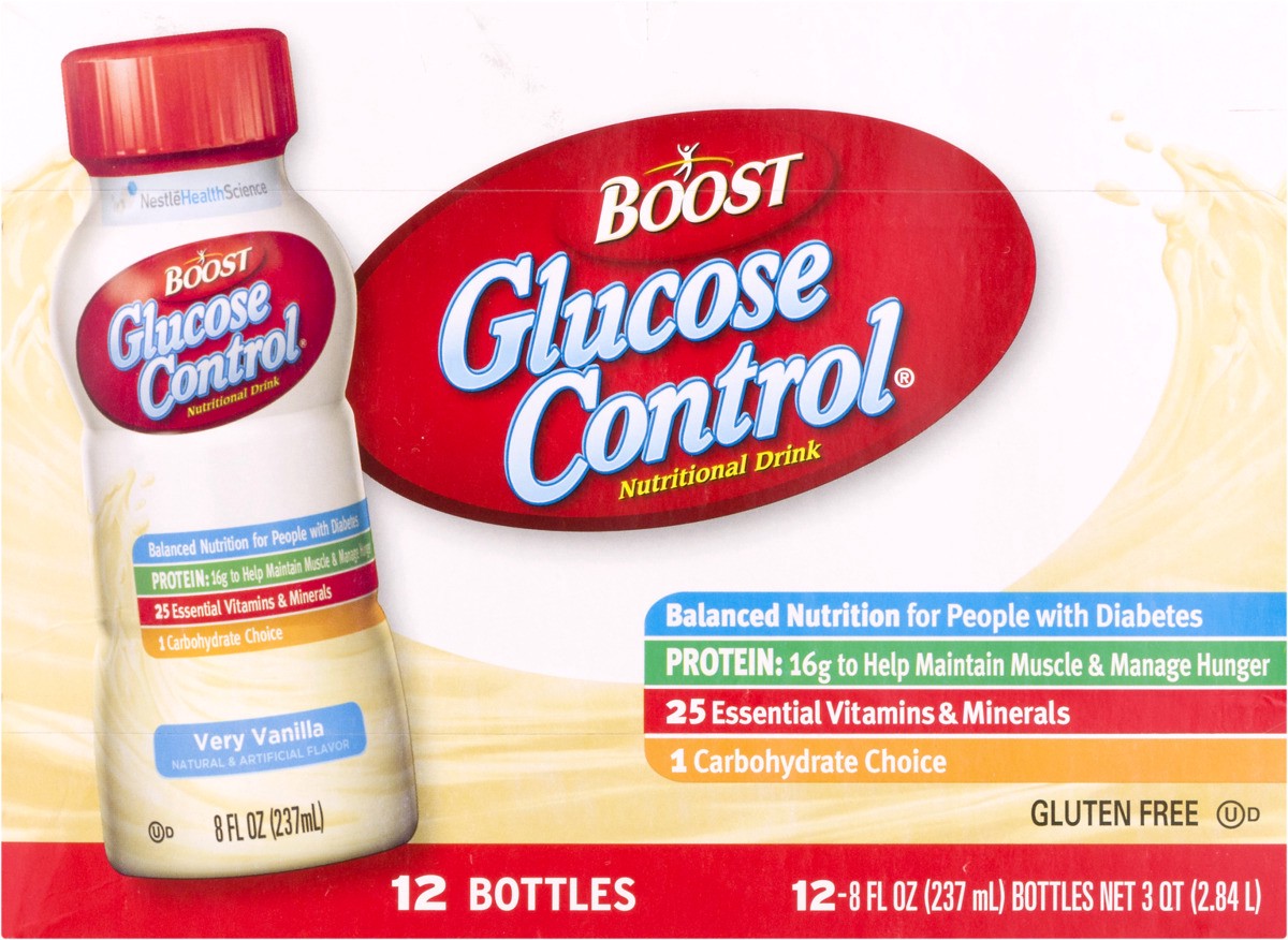 slide 7 of 9, Boost Glucose Control Ready to Drink Nutritional Drink, Very Vanilla, 12 - 8 FL OZ Cartons, 12 ct