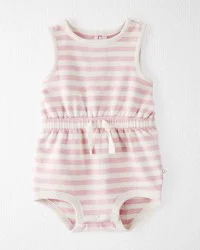 Little Planet by Carter's Organic Baby Girls' Knit Striped Romper - Pink 3M