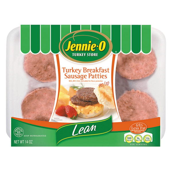 slide 1 of 1, Jennie-O Turkey Store Original Turkey Breakfast Sausage Patties, 14 oz