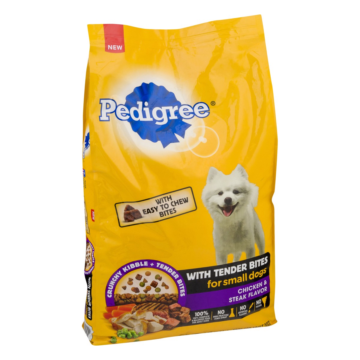 slide 6 of 9, PEDIGREE With Tender Bites for Small Dogs, Complete Nutrition Adult Dry Dog Food, Chicken & Steak Flavor Dog Kibble, 15.9 lb. Bag, 15.9 lb