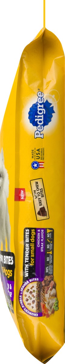 slide 4 of 9, PEDIGREE With Tender Bites for Small Dogs, Complete Nutrition Adult Dry Dog Food, Chicken & Steak Flavor Dog Kibble, 15.9 lb. Bag, 15.9 lb