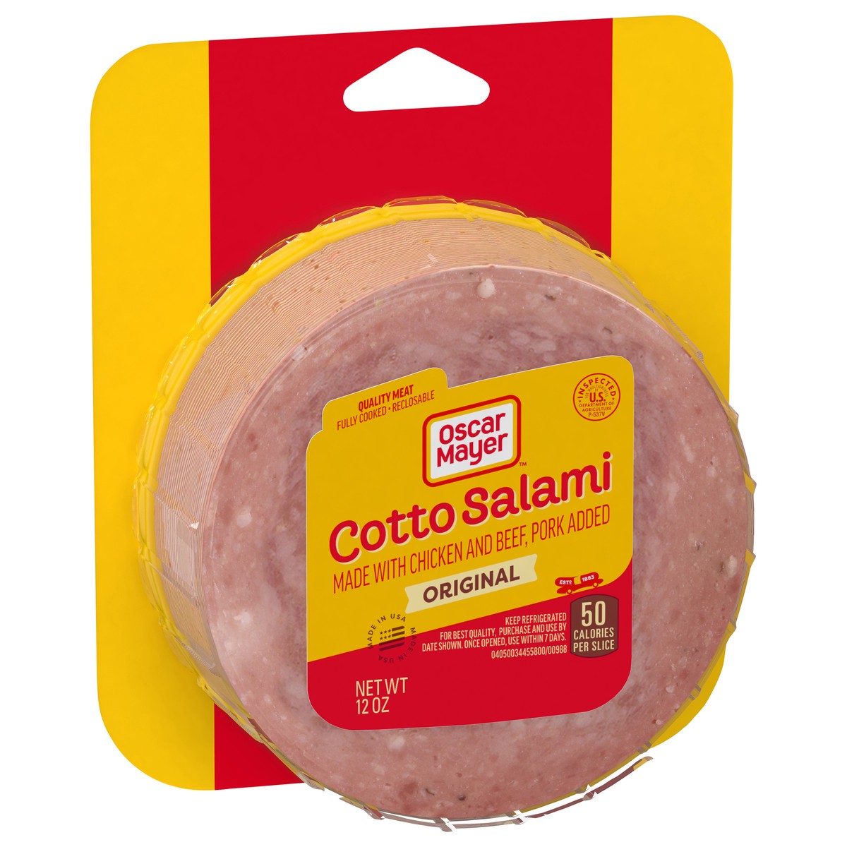slide 2 of 9, Oscar Mayer Cotto Salami Made with Chicken And Beef, Pork Added Sliced Lunch Meat, 12 oz. Pack, 12 oz