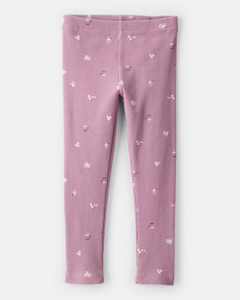slide 4 of 4, Carter's Carters Toddler Girl Quilted Quarter-Zip & Floral Legging Set - Purple Lavender 5T, 1 ct