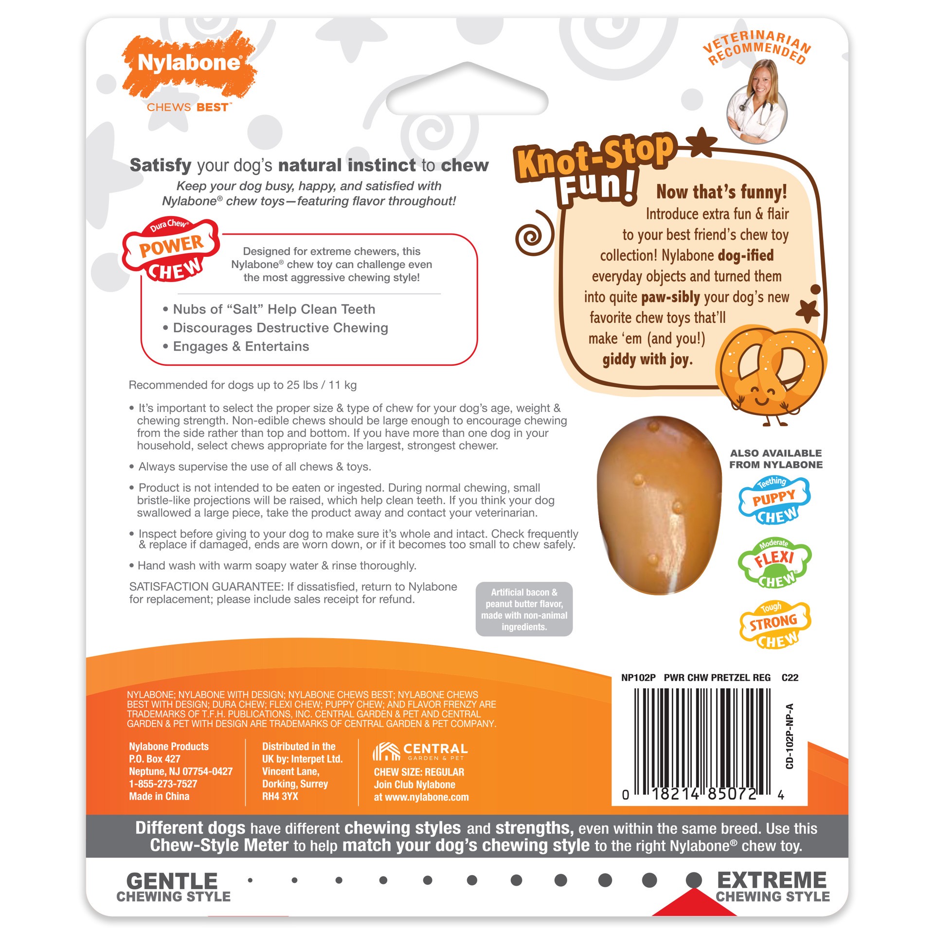 slide 6 of 10, Nylabone Power Chew Pretzel Dog Toy Bacon & Peanut Butter Pretzel Small/Regular - Up to 25 Ibs.(1 Count), 1 ct