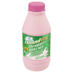 Hiland Dairy Premium Flavored Strawberry Milk, Pint, 16 Fl Oz